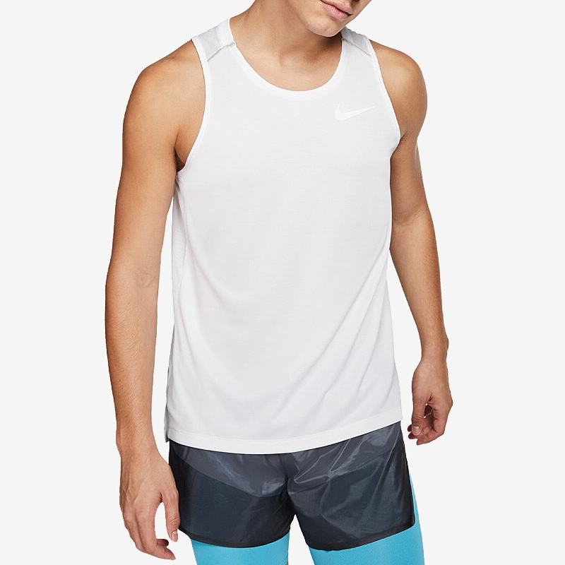 Nike Dri Fit Miler Running Gym Training Tank White