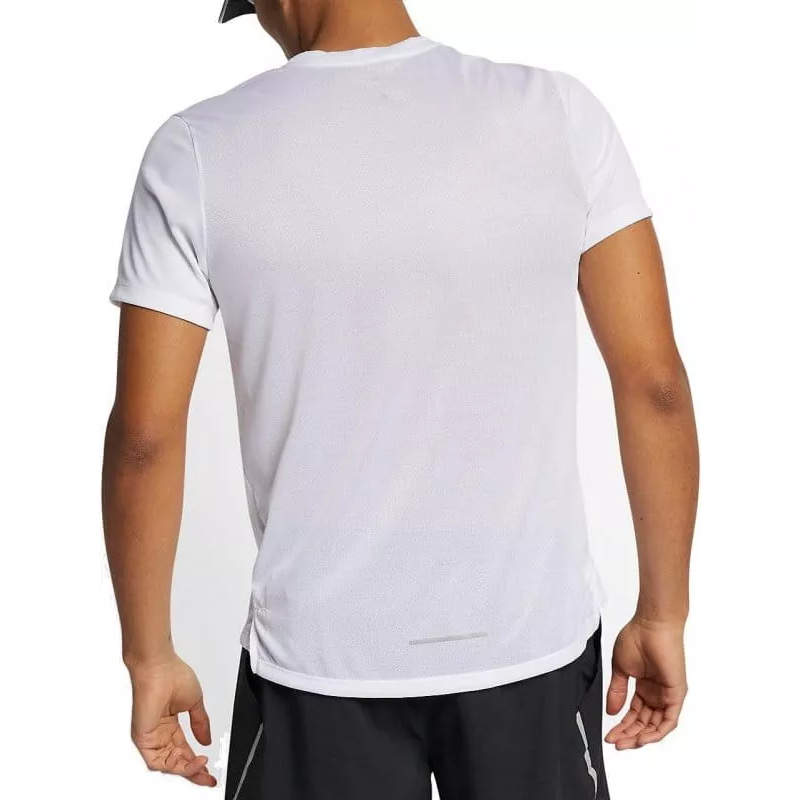 Nike Mens Dri-FIT Miler Running Shirt White Reflective